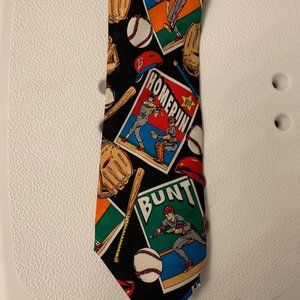 Mens Baseball Theme 100% Silk Tie